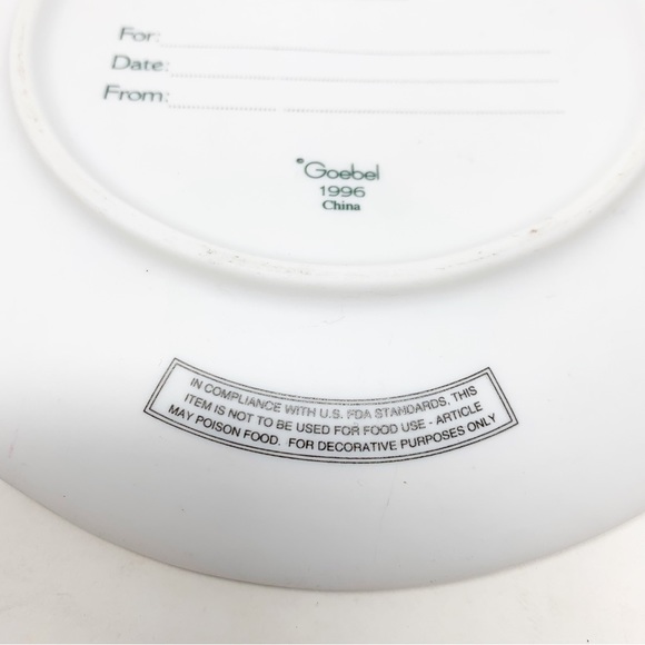 1996 BERTA HUMMEL BH1001 “SPRING BLOSSOMS”COLLECTORS PLATE -6 1/2” DIAMETER - Picture 5 of 5